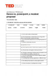English Worksheet: TED talk_dance vs powerpoint, humble proposal