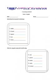 English Worksheet: Singular and Plural