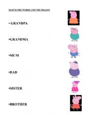 English Worksheet: PEPPA PIGS FAMILY