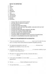 English Worksheet: Personality Adjectives