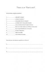 English Worksheet: There is or There are