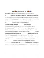 English Worksheet: Party of the Year