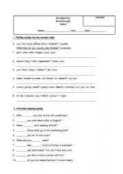 English Worksheet: Practice making questions