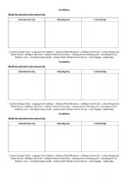 English Worksheet: Holidays activities