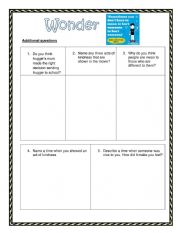 English worksheet: WONDER