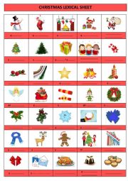 Christmas lexical sheet & answers