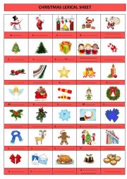 English Worksheet: Christmas lexical sheet & answers