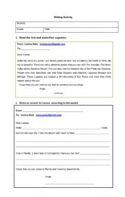 English Worksheet: Answer an e-mail