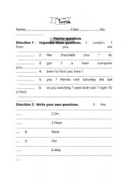 English Worksheet: Worksheet