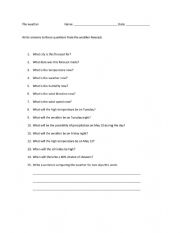 English Worksheet: Weather questions