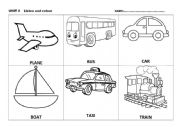 English Worksheet: vehicles