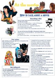 English Worksheet: At the movies 1 How to talk about a movie and write a review