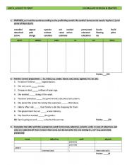 Insight Intermediate_Unit 4_vocabulary practice worksheet