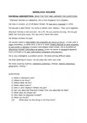Sherlock Holmes Read and answer