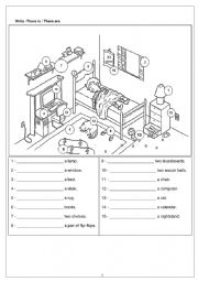 English Worksheet: There is / There are