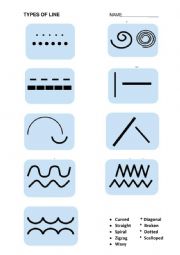 English worksheet: Types of line