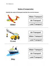 English Worksheet: transportation