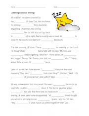 English Worksheet: Cloze Listening Snoring