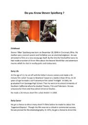 English Worksheet: Do you Know Steven Spielberg?