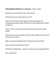 English Worksheet: The Film An Education