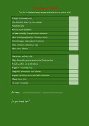 English Worksheet: Find the Christmas Words