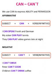 English Worksheet: Expressing ability