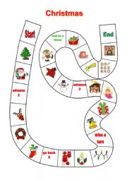 English Worksheet: Christmas - Board game