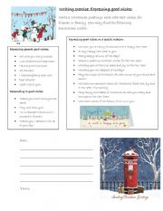English Worksheet: Writing a Christmas card