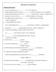 English Worksheet: future tenses and possibilities