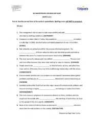 English Worksheet: Upper Intermediate Vocabulary Exercise