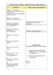 English Worksheet: Yesterday�s Jam Vocabulary 