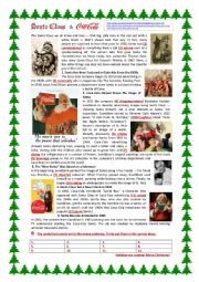 English Worksheet: CHRISTMAS - SANTA CLAUS & COCA COLA