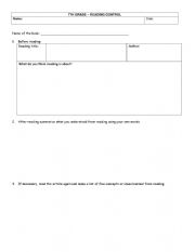English Worksheet: Recovery Workshop 7th grade