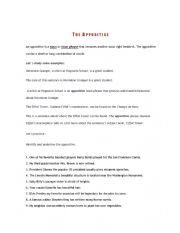 English Worksheet: The appositive