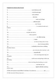 English Worksheet: gerunds -sentence completion