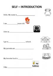 English Worksheet: introducting oneself