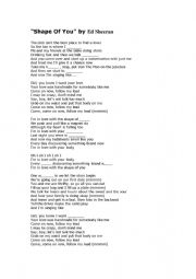 Sahpe of you lyrics