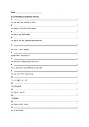English Worksheet: Making Questions 