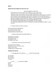 English Worksheet: Exanii exercises