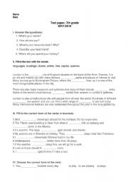 English Worksheet: Exercises