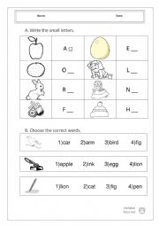 Alphabet Test - ESL worksheet by English Land