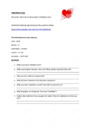 English Worksheet: Valentine day