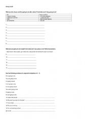 English Worksheet: Going to-Will