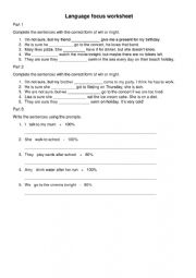 English Worksheet: Will and might