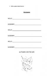 English Worksheet: Autumn poem