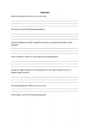 English Worksheet: globalisation