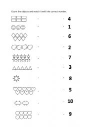 English Worksheet: count and match