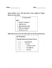 Past simple worksheet