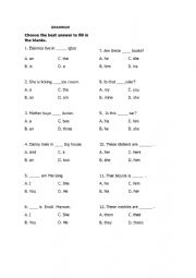 English Worksheet: GRAMMAR EXERCISES