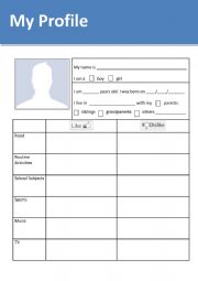 English Worksheet: My Profile